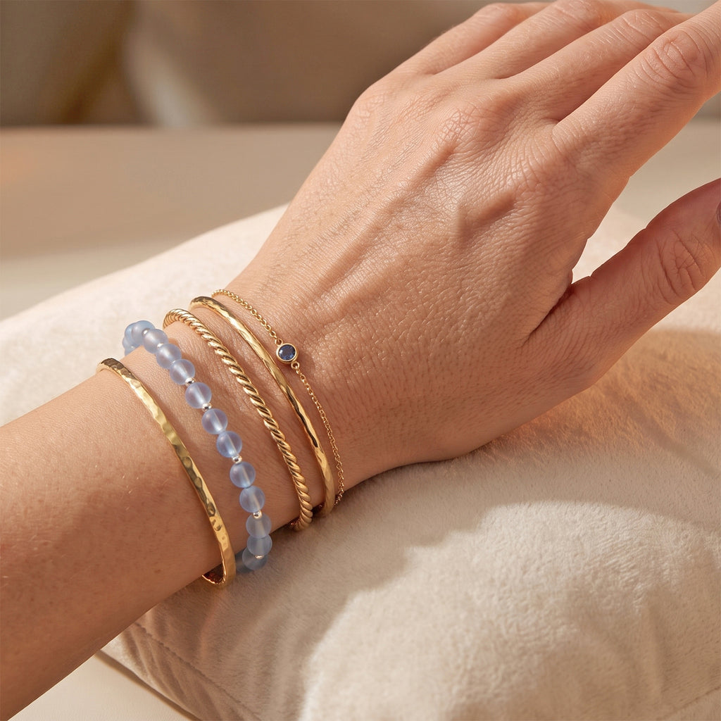 D'Joy Aquamarin Armband ca. 18 cm 925 Silber Rhodiniert ca. 35,00 ct.
