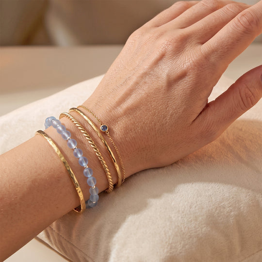 D'Joy Aquamarin Armband, 18+3,8cm, 925 Silber rhodiniert - 35 ct.