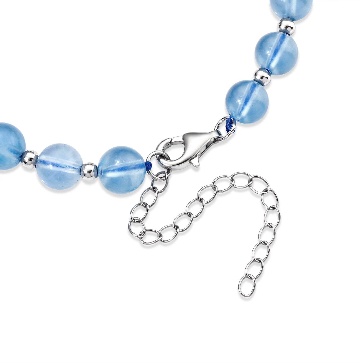 D'Joy Aquamarin Armband, 18+3,8cm, 925 Silber rhodiniert - 35 ct.