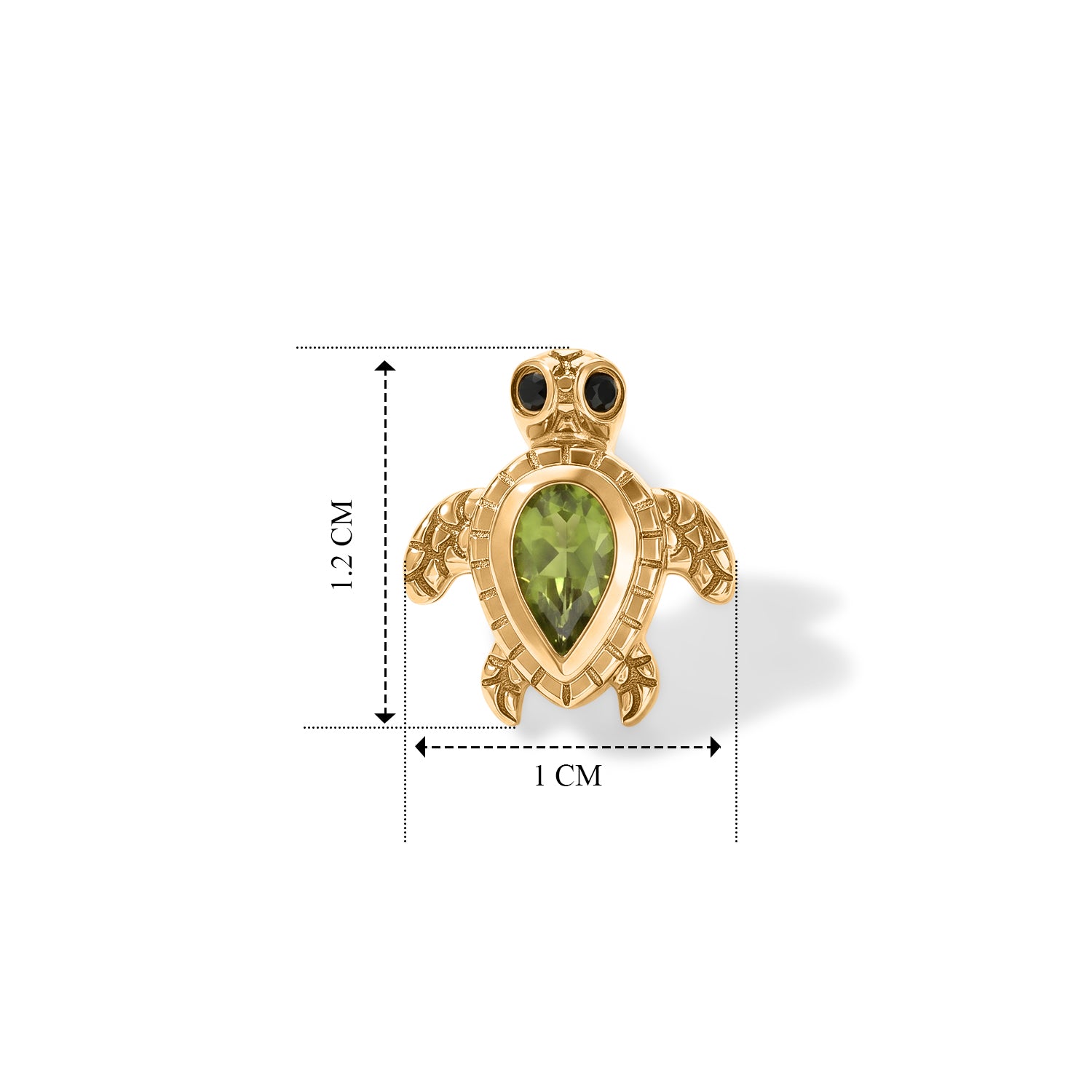 GP - Peridot, Schwarzer Spinell Ohrringe 925 Silber 750 Vergoldet ca. 0,60 ct.