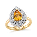 D'Joy AA Heliodor, Moissanit Ring 925 Silber 750 Gelbgold vermeil (Größe 18.00) ca. 2,48 ct
