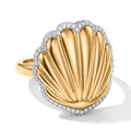 GP Trionfo Meereswelt Kollektion - Weißer Zirkon, Kanchanaburi Blauer Saphir Ring 925 Silber 750 Vergoldet (Größe 17.00) ca. 0.57 ct