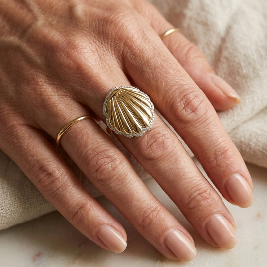 GP Trionfo Meereswelt Kollektion - Weißer Zirkon, Kanchanaburi Blauer Saphir Ring 925 Silber 750 Vergoldet (Größe 19.00) ca. 0.57 ct