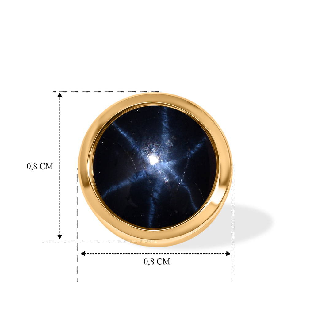 D'Joy AA Blauer Stern Saphir Anhänger 925 Silber 750 Vergoldet ca. 1,37 ct.
