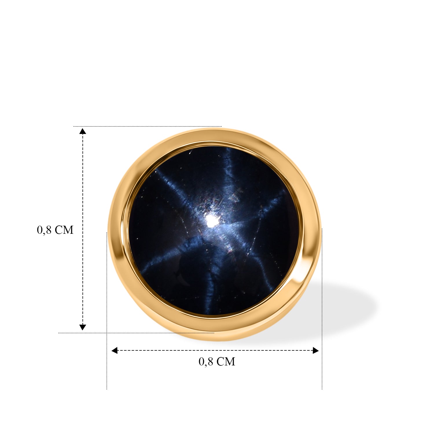 D'Joy AA Blauer Stern Saphir Anhänger 925 Silber 750 Vergoldet ca. 1,37 ct.