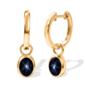 D'Joy AA Blauer Stern Saphir Ohrringe 925 Silber 750 Vergoldet ca. 2,84 ct.
