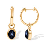 D'Joy AA Blauer Stern Saphir Ohrringe 925 Silber 750 Vergoldet ca. 2,84 ct.