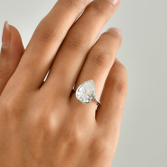 D'Joy Moissanit Ring 925 Silber Rhodiniert (Größe 17.00) ca. 5,15 ct