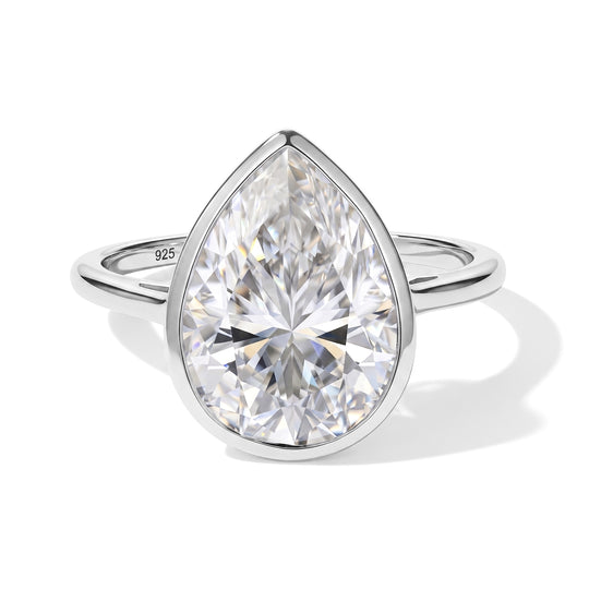 D'Joy Moissanit Ring 925 Silber Rhodiniert (Größe 17.00) ca. 5,15 ct