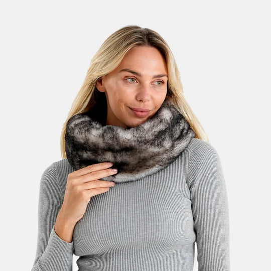 LA MAREY Schal, 100 % Polyester, 40 x 18 cm, Schwarz