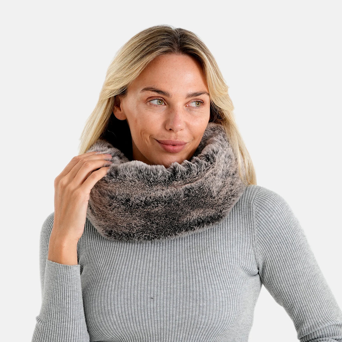 LA MAREY Schal, 100 % Polyester, 40 x 18 cm, Schwarz