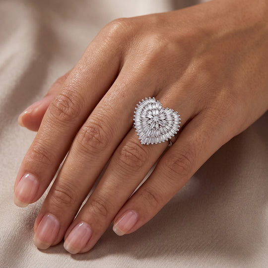 LUXURIANT DIAMOND - Lab Grown Diamant  SGL zertifiziert SI-GH Ring 925 Silber Rhodiniert (Größe 20.00) ca. 1,03 ct