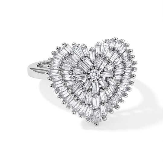 LUXURIANT DIAMOND - Lab Grown Diamant  SGL zertifiziert SI-GH Ring 925 Silber Rhodiniert (Größe 20.00) ca. 1,03 ct