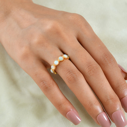 EVER TRUE AA Natürlicher, äthiopischer Welo Opal Ring 950 Kupfer (Größe 18.00) ca. 2,07 ct