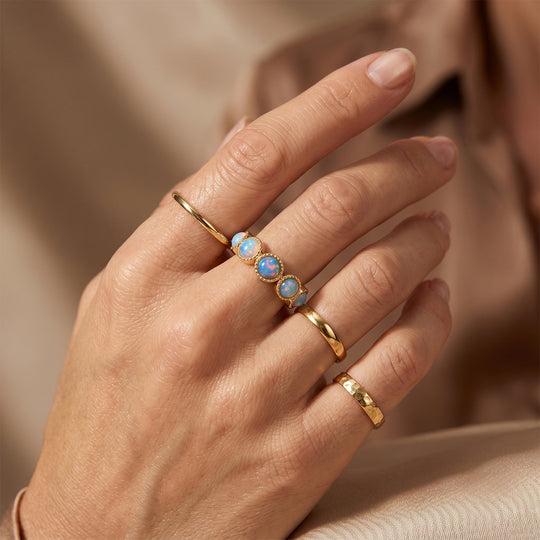 EVER TRUE AA Natürlicher, äthiopischer Welo Opal Ring 950 Kupfer (Größe 18.00) ca. 2,07 ct