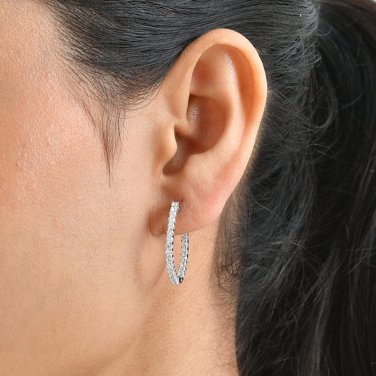 LUXURIANT SGL zertifizierte SI-GH Labor Diamant Ohrringe, 925 Silber 750 Gelbgold Vermeil - 1,50 ct.