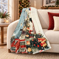 Flanelldecke im Design Weihnachtsmarkt, Weich und wärmend, 150 x 200 cm