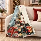 Flanelldecke im Design Weihnachtsmarkt, Weich und wärmend, 150 x 200 cm