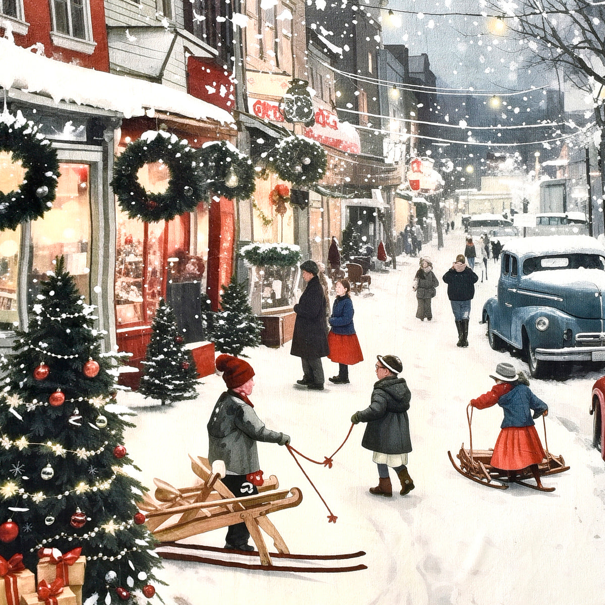 Flanelldecke im Design Weihnachtsmarkt, Weich und wärmend, 150 x 200 cm