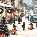 Flanelldecke im Design Weihnachtsmarkt, Weich und wärmend, 150 x 200 cm