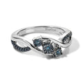 EVER TRUE Blauer Diamant Ring Nickelfreies Messing (Größe 16.00) ca. 0,03 ct