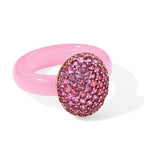 D'Joy gefärbter Rosa Jade und Rosa Saphir Ring, 925 Silber rosévergoldet - 15,52 ct