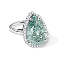D'Joy Paraiba Moissanit Ring 925 Silber Rhodiniert (Größe 17.00) ca. 11.42 ct