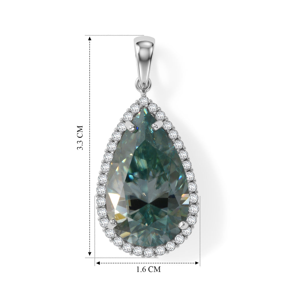 D'Joy Paraiba Moissanit Anhänger 925 Silber Rhodiniert ca. 11,42 ct.