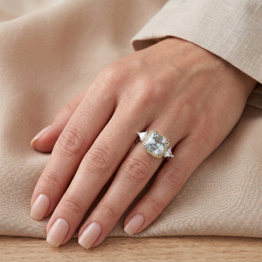 D'Joy Grüner Moissanit, Moissanit Ring 925 Silber Rhodiniert (Größe 19.00) ca. 5,03 ct