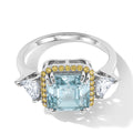 D'Joy Grüner Moissanit, Moissanit Ring 925 Silber Rhodiniert (Größe 17.00) ca. 5,03 ct