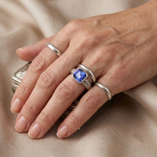 D'Joy AA Tansanit Ring 925 Silber Rhodiniert (Größe 18.00) ca. 1,70 ct