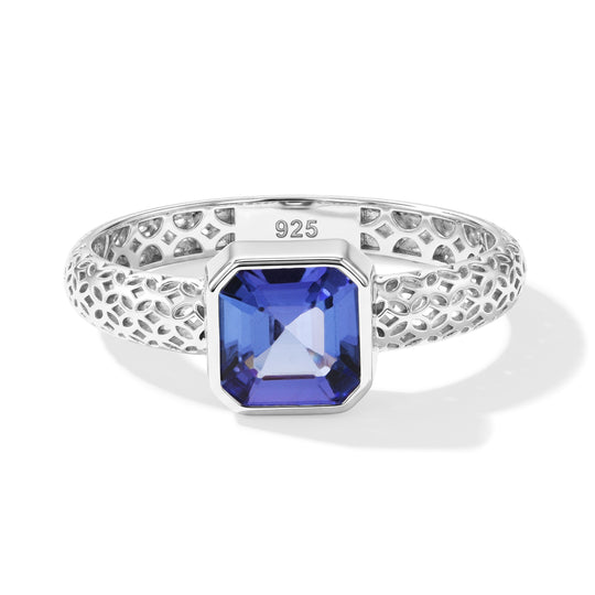 D'Joy AA Tansanit Ring 925 Silber Rhodiniert (Größe 18.00) ca. 1,70 ct