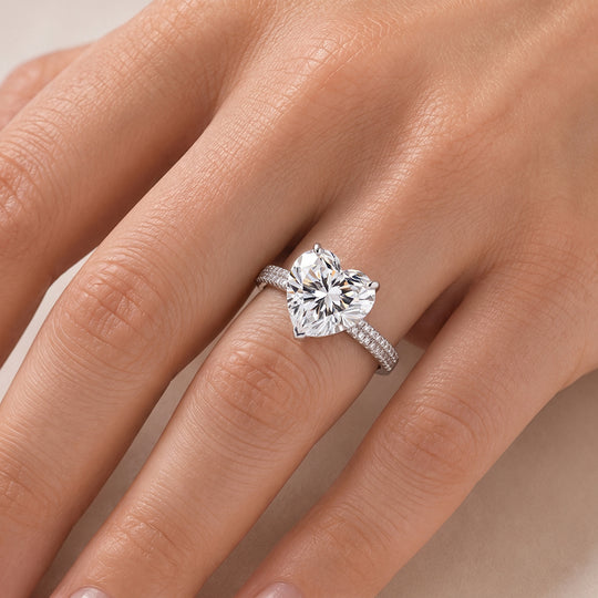RADIANTA GRA zertifiziert Moissanit (D-VVS) Ring 925 Silber Rhodiniert (Größe 20.00) ca. 6.40 ct