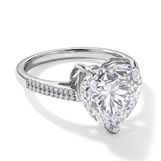 RADIANTA GRA zertifiziert Moissanit (D-VVS) Ring 925 Silber Rhodiniert (Größe 20.00) ca. 6.40 ct
