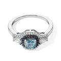 D'Joy AA Blauer Zirkon, Blauer Saphir Ring 925 Silber Rhodiniert (Größe 18.00) ca. 2.52 ct