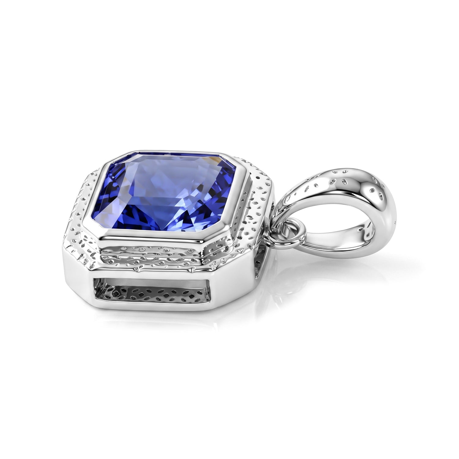 D'Joy AA Tansanit Anhänger 925 Silber Rhodiniert ca. 1,70 ct.