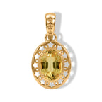 GP Celestial Kollektion- AAA gelber Saphir und blauer Saphir Solitär Anhänger, 925 Silber 750 Gelbgold Vermeil - 1,02 ct.