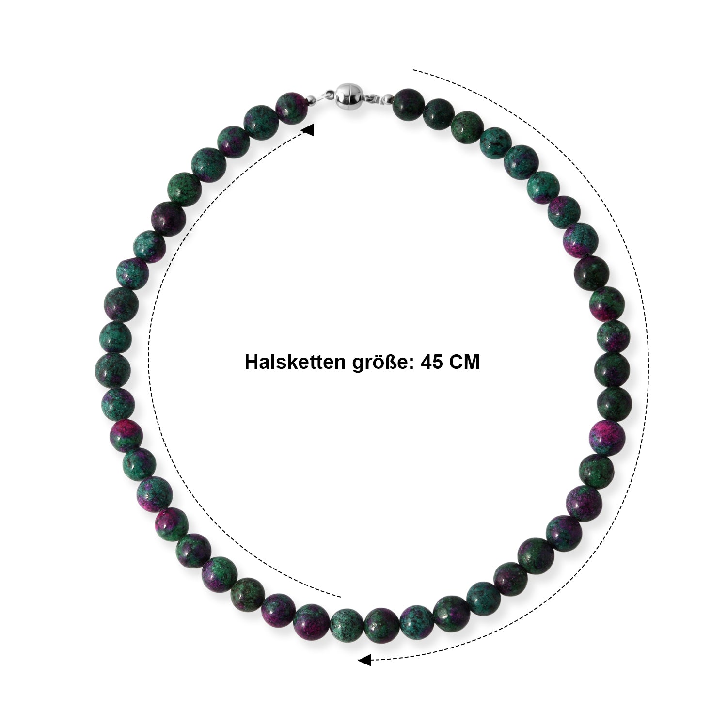 Rubin Zoisite Halskette ca. 45 cm, Nickelfreies Messing  ca. 290.00 ct