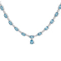 D'Joy AA Blauer Zirkon Halskette ca. 45 cm 925 Silber Rhodiniert ca. 16,19 ct.