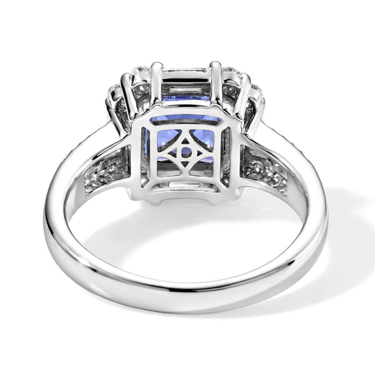 D'Joy Farbwechsel Fluorit, Moissanit Ring 925 Silber Rhodiniert (Größe 18.00) (10-15 Werktage Lieferzeit) ca. 4.74 ct