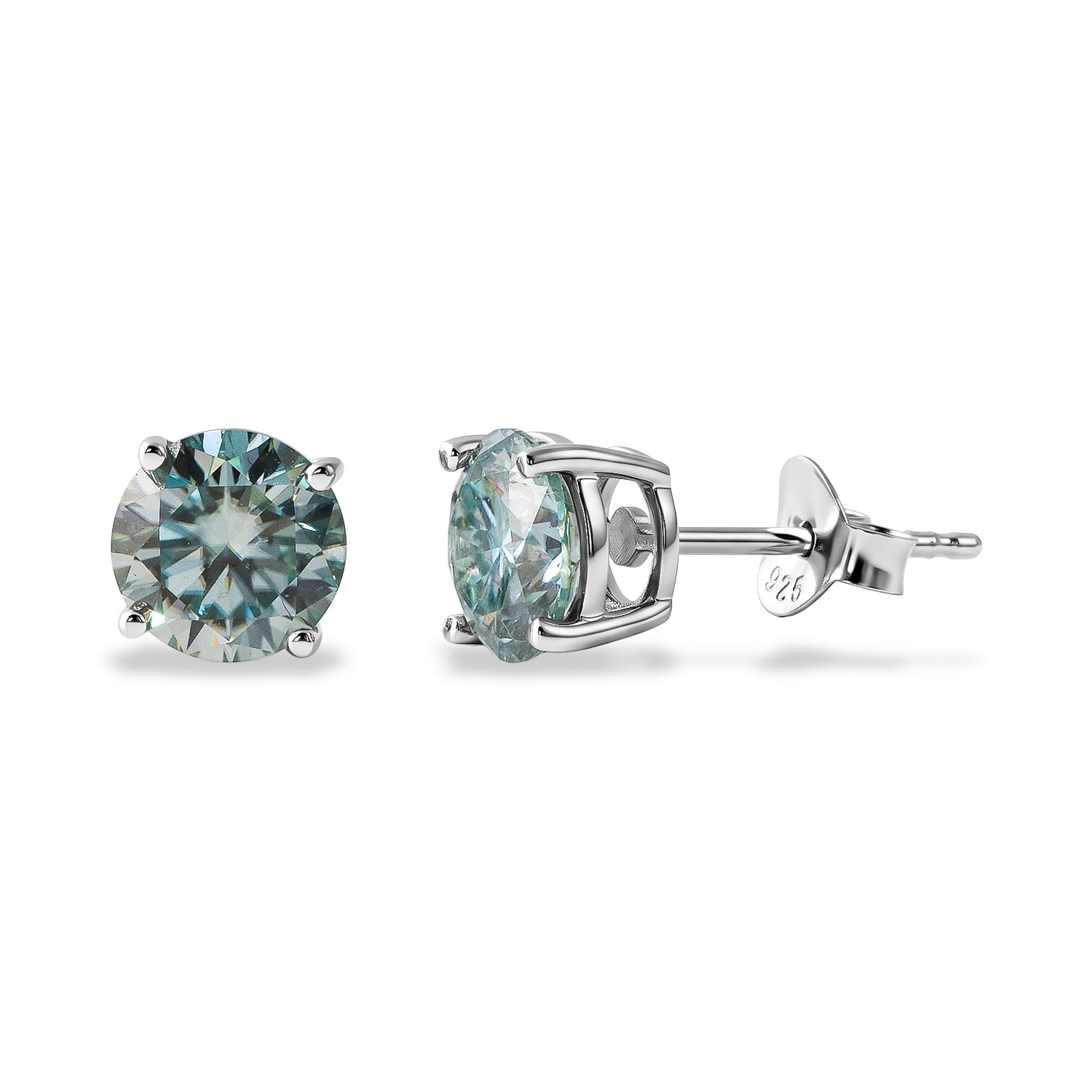 D'Joy Paraiba Moissanit Ohrringe 925 Silber Rhodiniert ca. 1.90 ct