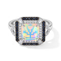 D'Joy AA Natürlicher, äthiopischer Welo Opal, Ceylon Saphir Ring 925 Silber Rhodiniert (Größe 17.00) ca. 3.39 ct