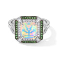 D'Joy AA Natürlicher, äthiopischer Welo Opal, Smaragd Ring 925 Silber Rhodiniert (Größe 17.00) ca. 3.33 ct