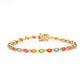 D'Joy AA Natürlicher Mehrfarbiger Welo Opal
  Armband ca. 19 cm 925 Silber 750 Gelbgold vermeil ca. 4,00 ct.