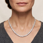 D'Joy Moissanit Halskette ca. 45 cm 925 Silber Rhodiniert ca. 37,98 ct.