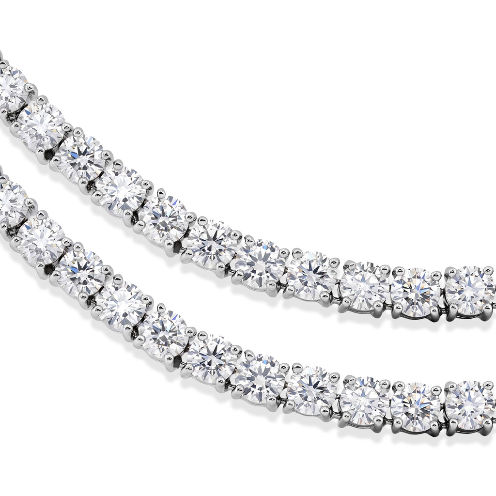 D'Joy Moissanit Halskette ca. 45 cm 925 Silber Rhodiniert ca. 37,98 ct.
