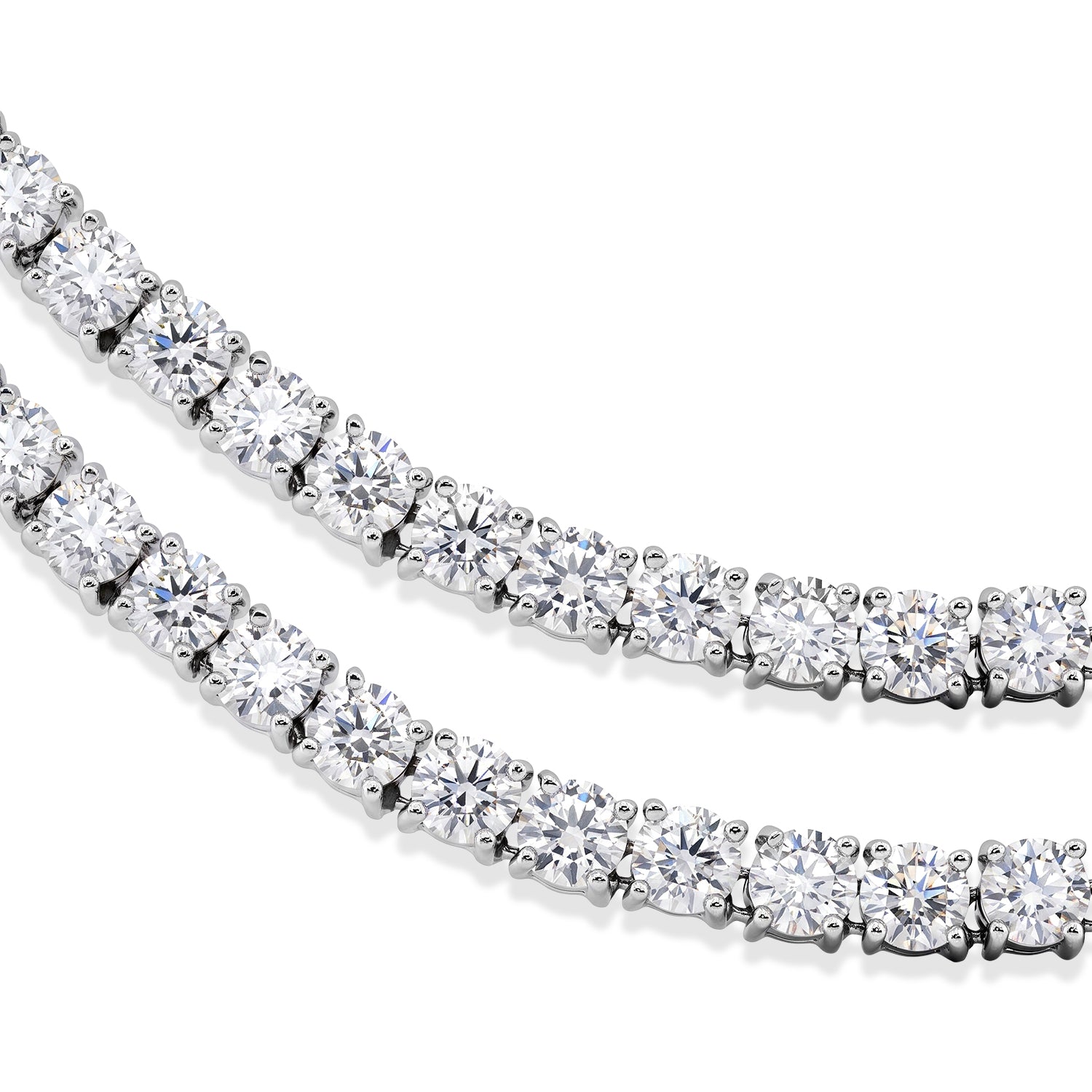 D'Joy Moissanit Halskette ca. 45 cm 925 Silber Rhodiniert ca. 37,98 ct.