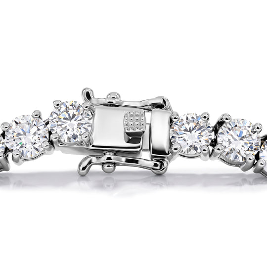 D'Joy Moissanit 45cm Halskette, 925 Silber rhodiniert - 37,98 ct.