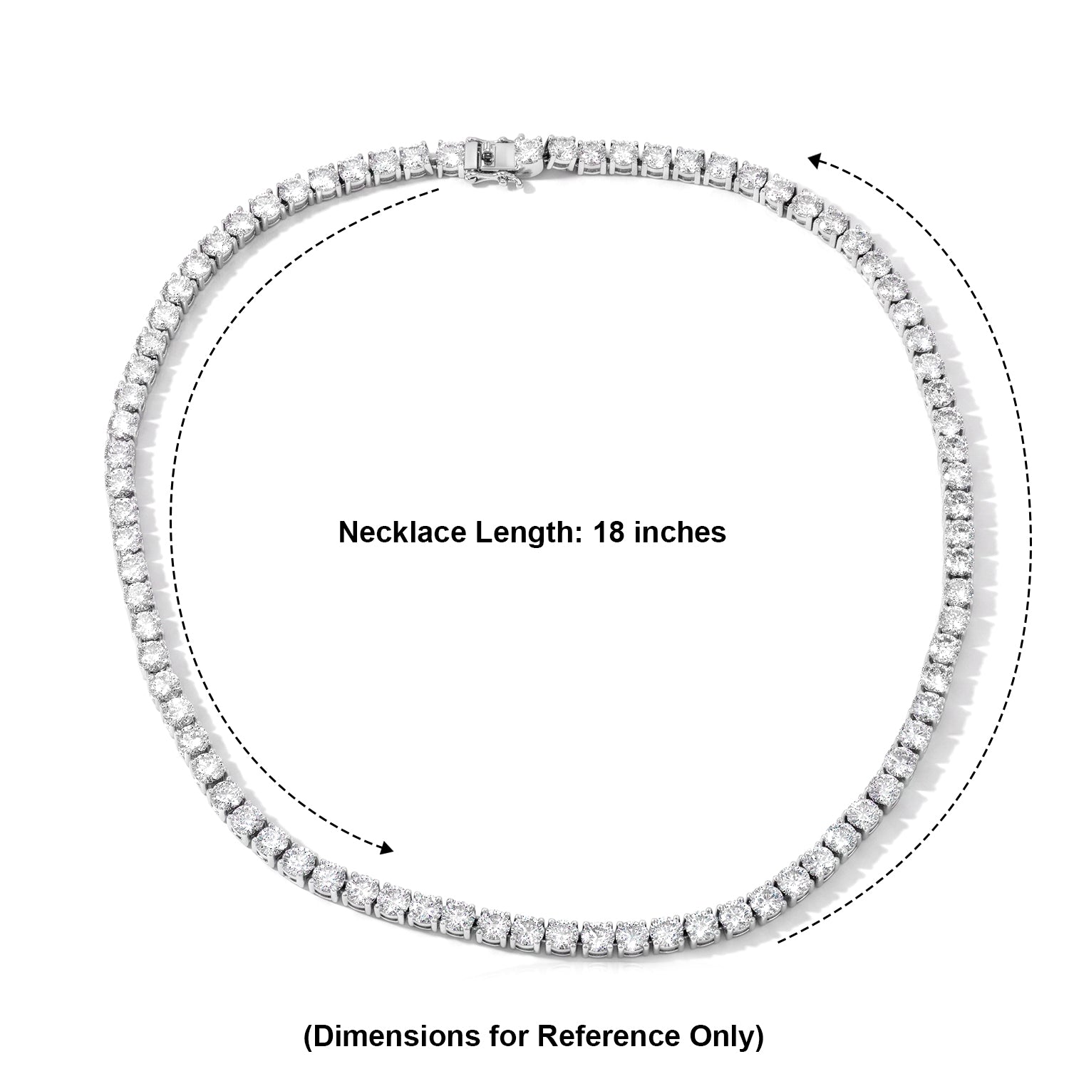 D'Joy Moissanit Halskette ca. 45 cm 925 Silber Rhodiniert ca. 37,98 ct.