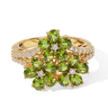 EVER TRUE Peridot Arizona, Weißer Zirkon Ring Reine Bronze (Größe 17.00) ca. 2,86 ct